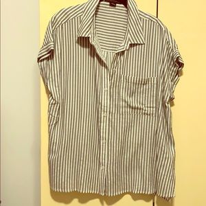Sanctuary White & Navy striped Shirt